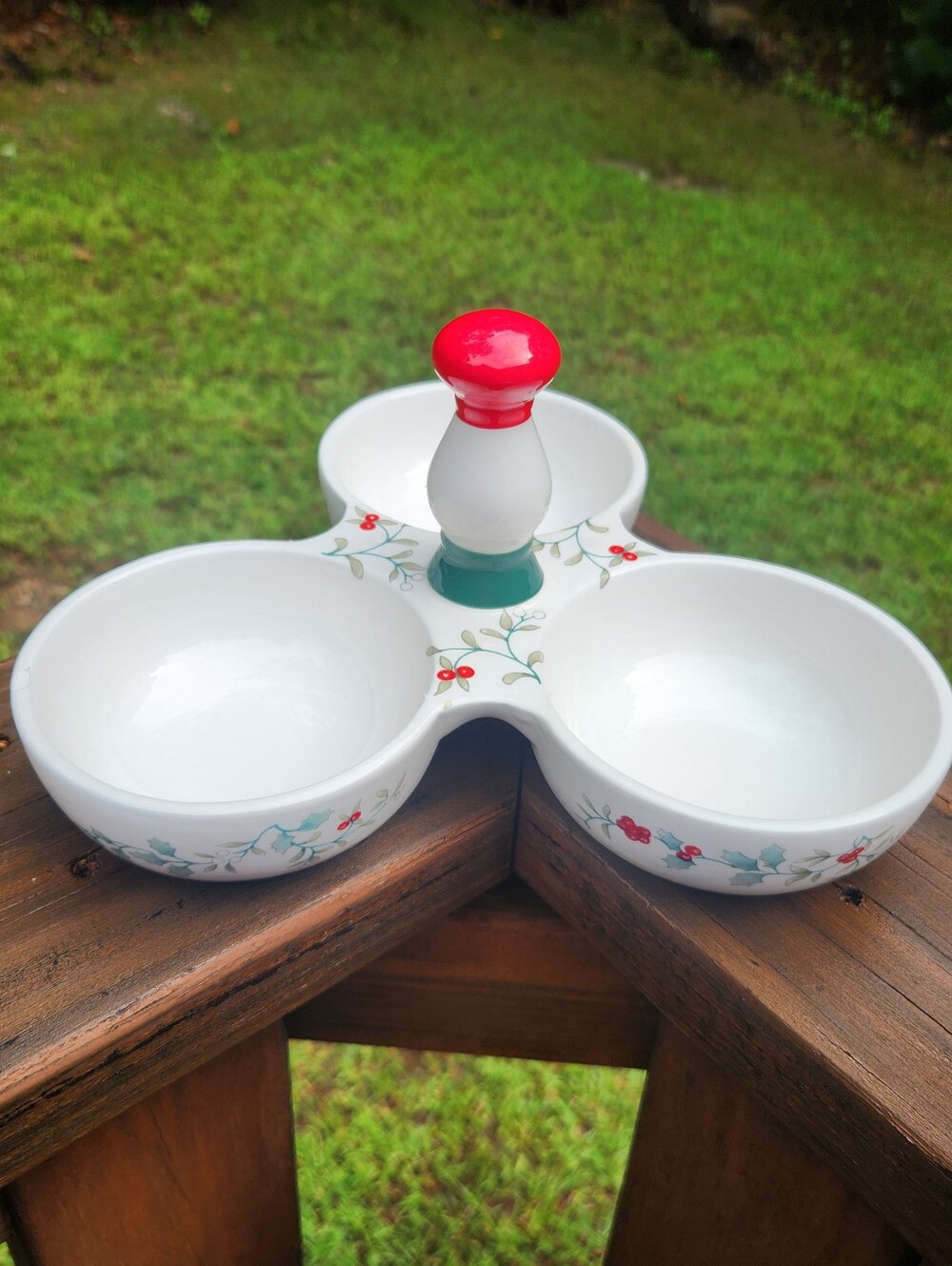 Pfaltzfraff Winterberry 3 Section Serving Dish